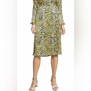 Baum und pferdgarten silk yellow cheetah slip skirt